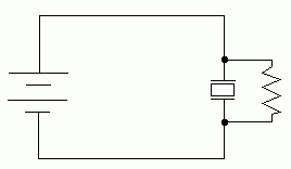 A crystal with a resistor for feedback