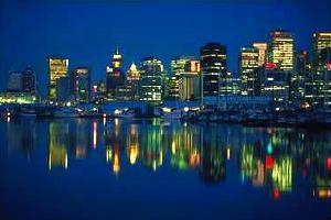 Vancouver at dusk from Stanley Park